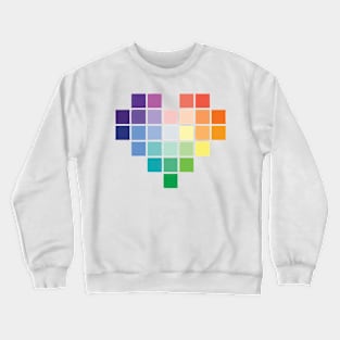 Rainbow Pixel Hearts Crewneck Sweatshirt